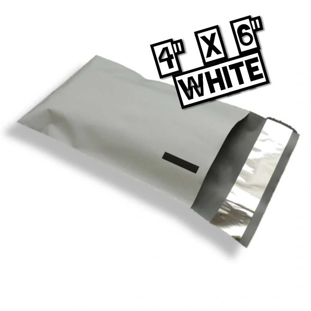 200 White Poly Mailers 4x6